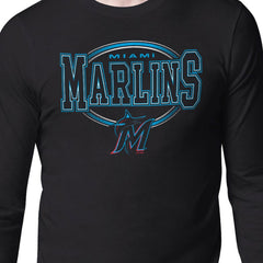 Miami Marlins Starter Team Track Graphic Long Sleeve T-Shirt - Black T-shirts