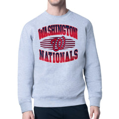 Washington Nationals Starter Team Grit Graphic Fleece Pullover Sweatshirt - Heather Gray Pullover