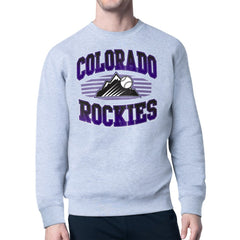 Colorado Rockies Starter Team Grit Graphic Fleece Pullover Sweatshirt - Heather Gray Pullover
