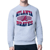 Atlanta Braves Starter Team Grit Graphic Fleece Pullover Sweatshirt - Heather Gray Pullover