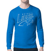 Detroit Lions Starter Modern Tailsweep Graphic Long Sleeve T-Shirt - Blue T-shirts