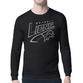 Detroit Lions Starter Modern Tailsweep Graphic Long Sleeve T-Shirt - Black T-shirts