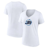 Winnipeg Jets Women's Primary Logo V-Neck T-Shirt - White | US 203353771