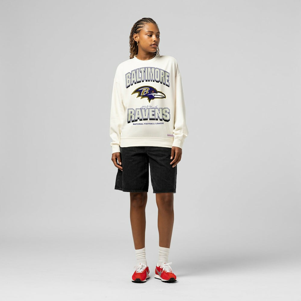 Baltimore Ravens Women's Tonal Arch Sweatshirt - Cream Sweatshirts