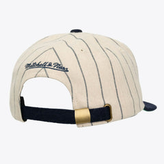 Chicago Cubs Mitchell & Ness Unisex Vintage Ground Melton Wool Pinstripe Adjustable Hat - Cream Hats