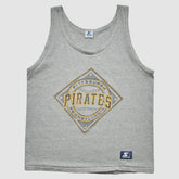 Pittsburgh Pirates Starter 1989 Tank - Gray - Vintage Tanks