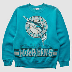 Miami Marlins 90s Pullover Sweatshirt - Teal - Vintage Pullover