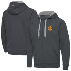 Boston Bruins Antigua Victory Full-Zip Hoodie - Charcoal | US 203361779