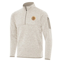 Boston Bruins Antigua Fortune Quarter-Zip Pullover Jacket - Oatmeal | US 203361792