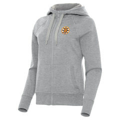 Boston Bruins Antigua Women's Victory Full-Zip Hoodie - Heather Gray | US 203361796