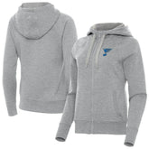 St. Louis Blues Antigua Women's Victory Full-Zip Hoodie - Heather Gray | US 203361801