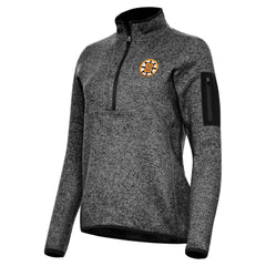 Boston Bruins Antigua Women's Fortune Half-Zip Pullover - Heather Black | US 203361805
