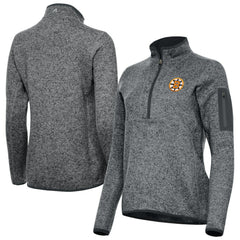 Boston Bruins Antigua Women's Fortune Half-Zip Pullover - Heather Black | US 203361808