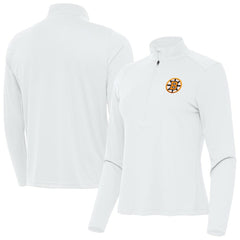 Boston Bruins Antigua Women's Tribute Half-Zip Pullover - White | US 203361836