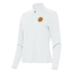 Boston Bruins Antigua Women's Tribute Half-Zip Pullover - White | US 203361836