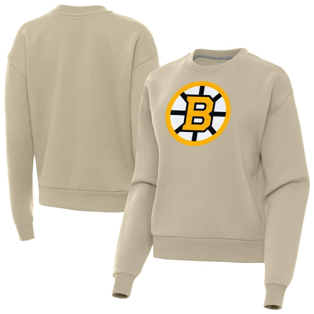 Boston Bruins Antigua Women's Victory Pullover Sweatshirt - Khaki | US 203361842