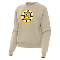 Boston Bruins Antigua Women's Victory Pullover Sweatshirt - Khaki | US 203361842