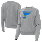 St. Louis Blues Antigua Women's Victory Pullover Sweatshirt - Heather Gray | US 203361846