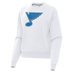 St. Louis Blues Antigua Women's Victory Pullover Sweatshirt - White | US 203361847