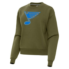 St. Louis Blues Antigua Women's Victory Pullover Sweatshirt - Olive | US 203361849
