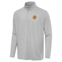 Boston Bruins Antigua Hunk Lightweight Quarter-Zip Pullover - Heather Gray | US 203361876
