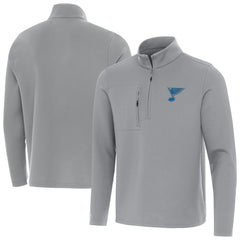St. Louis Blues Antigua Insider Quarter-Zip Pullover - Gray | US 203361890
