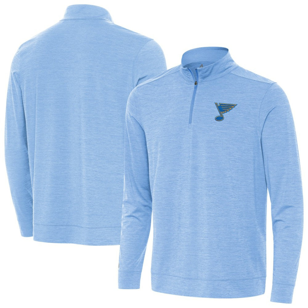St. Louis Blues Antigua Bright Quarter-Zip Pullover - Heather Blue | US 203361905