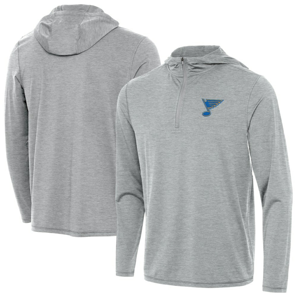 St. Louis Blues Antigua Tidy Quarter-Zip Hoodie - Heather Gray | US 203361914