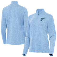St. Louis Blues Antigua Mentor Long Sleeve Quarter-Zip Mock Polo - Heather Blue | US 203361919