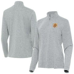 Boston Bruins Antigua Mentor Long Sleeve Quarter-Zip Mock Polo - Heather Gray | US 203361920