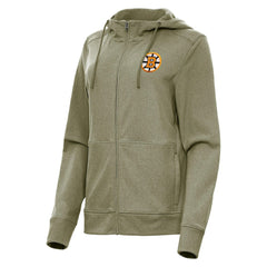 Boston Bruins Antigua Women's Seeker Full-Zip Hoodie - Olive | US 203361936