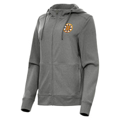 Boston Bruins Antigua Women's Seeker Full-Zip Hoodie - Heather Black | US 203361937