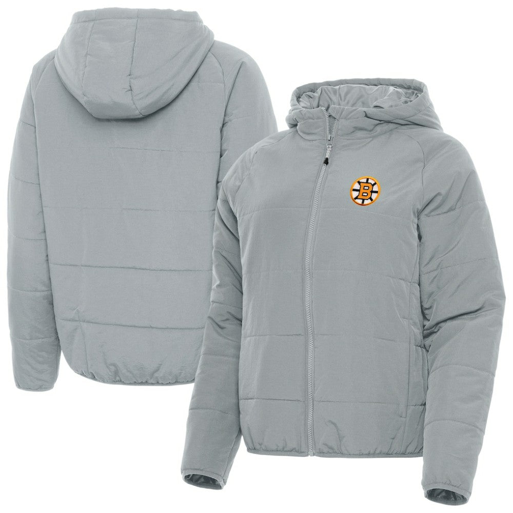 Boston Bruins Antigua Women's Raglan Universe Full-Zip Hooded Jacket - Gray | US 203361955