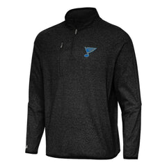 St. Louis Blues Antigua Certain Tri-Blend Quarter-Zip Top - Heather Black | US 203361970