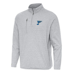 St. Louis Blues Antigua Certain Tri-Blend Quarter-Zip Top - Heather Gray | US 203361972