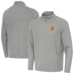 Boston Bruins Antigua Subtle Quarter-Zip Sweatshirt - Heather Gray | US 203361976