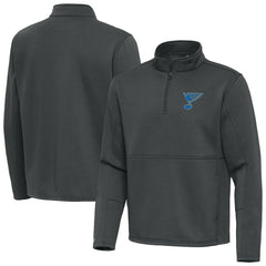 St. Louis Blues Antigua Twist Quarter-Zip Pullover Jacket - Pewter | US 203361980