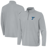 St. Louis Blues Antigua Perilous Quarter-Zip Sweatshirt - Gray | US 203361986
