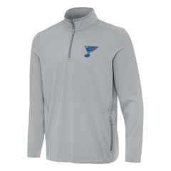 St. Louis Blues Antigua Perilous Quarter-Zip Sweatshirt - Gray | US 203361986