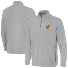 Boston Bruins Antigua Perilous Quarter-Zip Sweatshirt - Gray | US 203361987