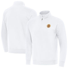 Boston Bruins Antigua Victory Quarter-Zip Pullover Top - White | US 203362005