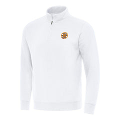 Boston Bruins Antigua Victory Quarter-Zip Pullover Top - White | US 203362005