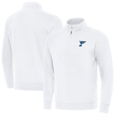 St. Louis Blues Antigua Victory Quarter-Zip Pullover Top - White | US 203362006