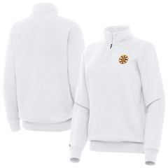 Boston Bruins Antigua Women's Victory Quarter-Zip Pullover Top - White | US 203362011