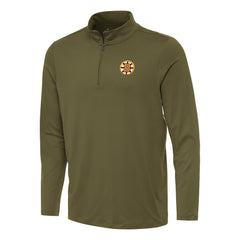 Boston Bruins Antigua Reprocess Quarter-Zip Pullover - Olive | US 203362026