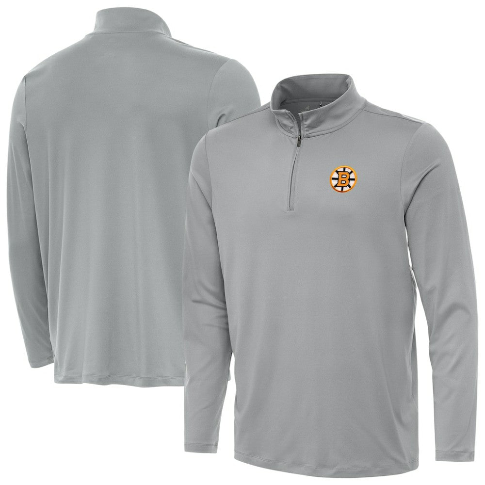 Boston Bruins Antigua Reprocess Quarter-Zip Pullover - Gray | US 203362029