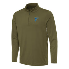 St. Louis Blues Antigua Reprocess Quarter-Zip Pullover - Olive | US 203362032