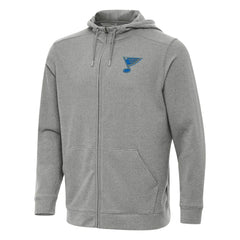 St. Louis Blues Antigua Effortless Full-Zip Hoodie - Heather Black | US 203362095