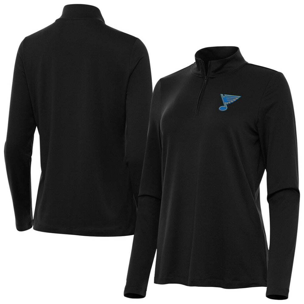St. Louis Blues Antigua Women's Reprocess Quarter-Zip Pullover - Black | US 203362109