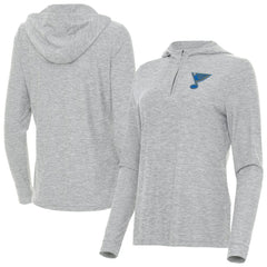 St. Louis Blues Antigua Women's Daybreak Quarter-Zip Hoodie - Heather Gray | US 203362118